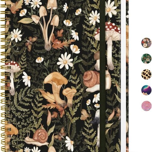 81mpHay0ZXL._AC_SL1500_ A5 Spiral Notebook, I-Mushroom, 140 College Ruled Pages