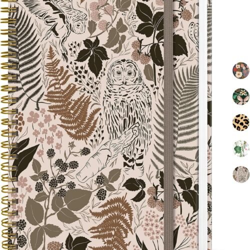 A5 Floral Spiral Notebook, 140 College Ruled Pages A5 Floral Spiral Notebook, 140 College Ruled Pages