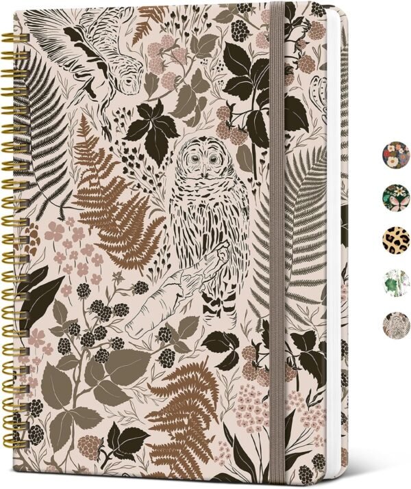 A5 Floral Spiral Notebook, 140 College Ruled Pages A5 Floral Spiral Notebook, 140 College Ruled Pages