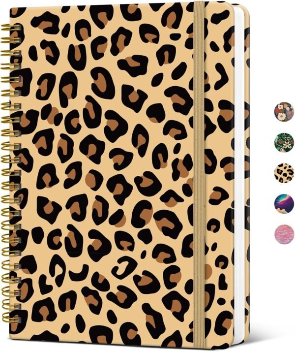 A5 Spiral Notebook, N-Leopard, 140 Pages